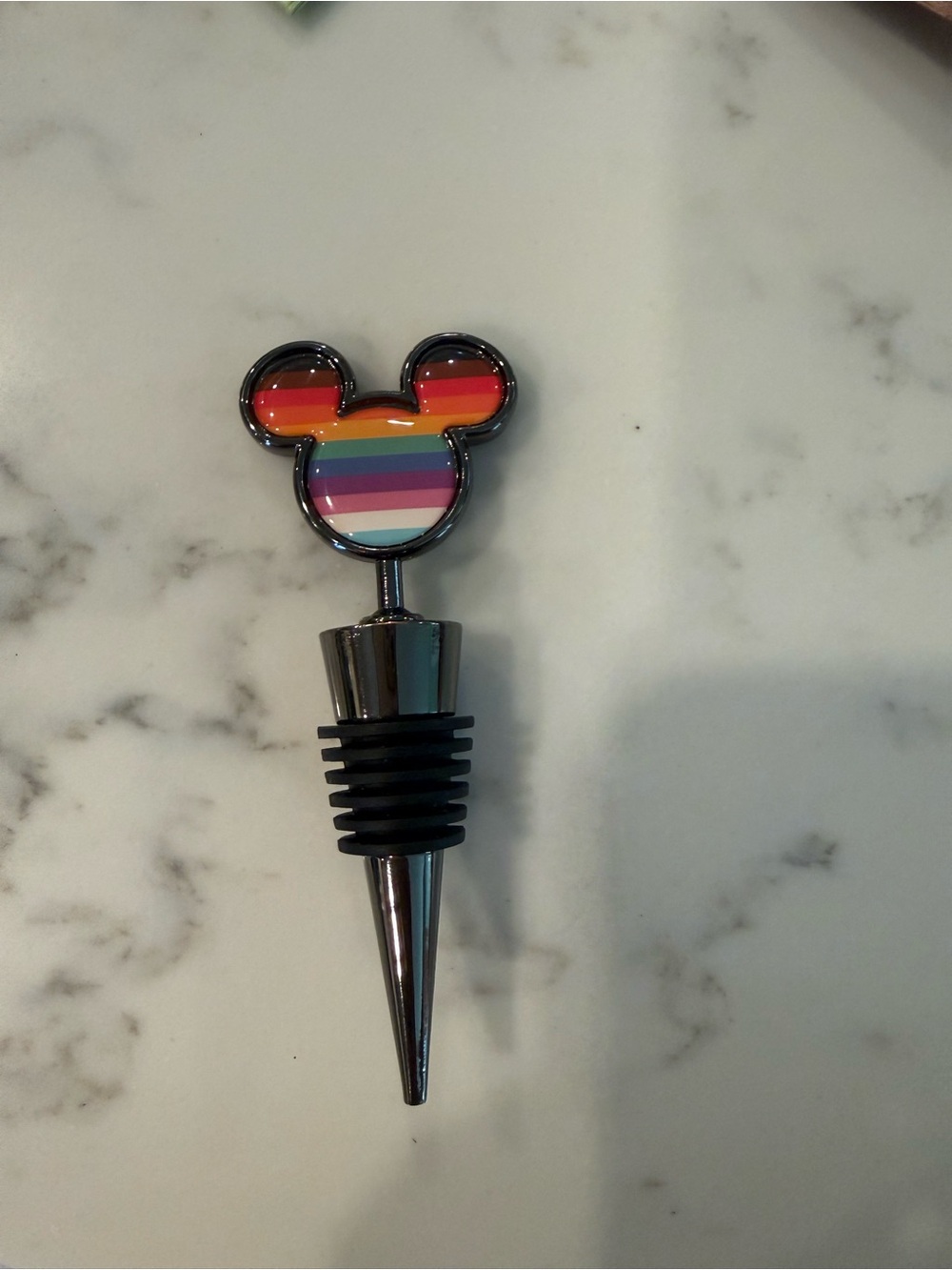 Rainbow Mickey-Style Wine Bottle Stopper